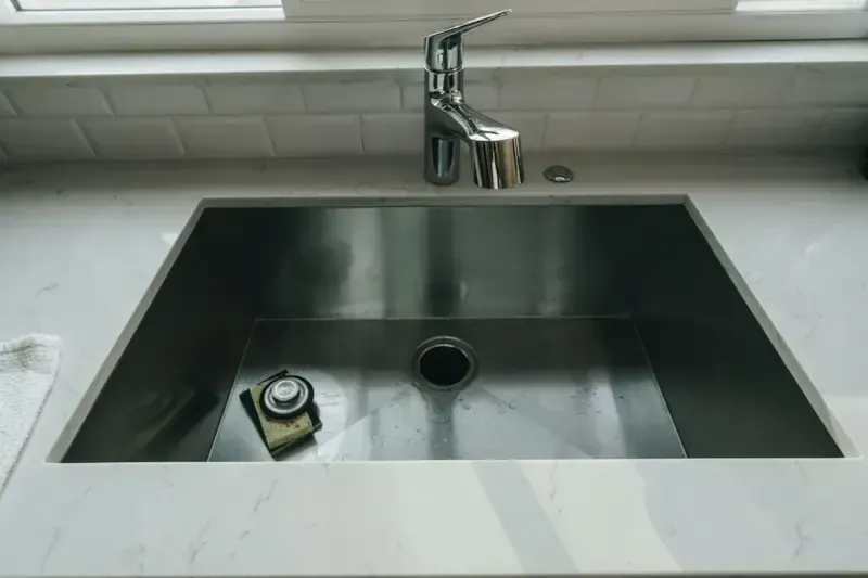 Close up of a kitchen sink