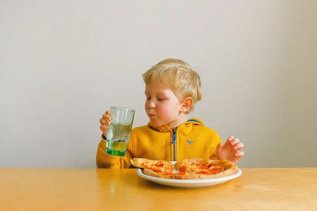 Boy drinking clean water
