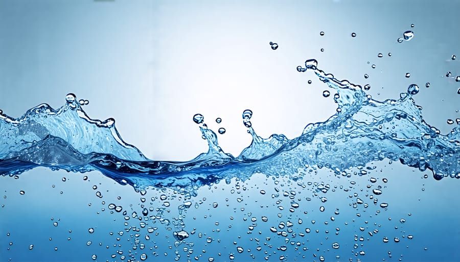 A splash of water rippling across the screen