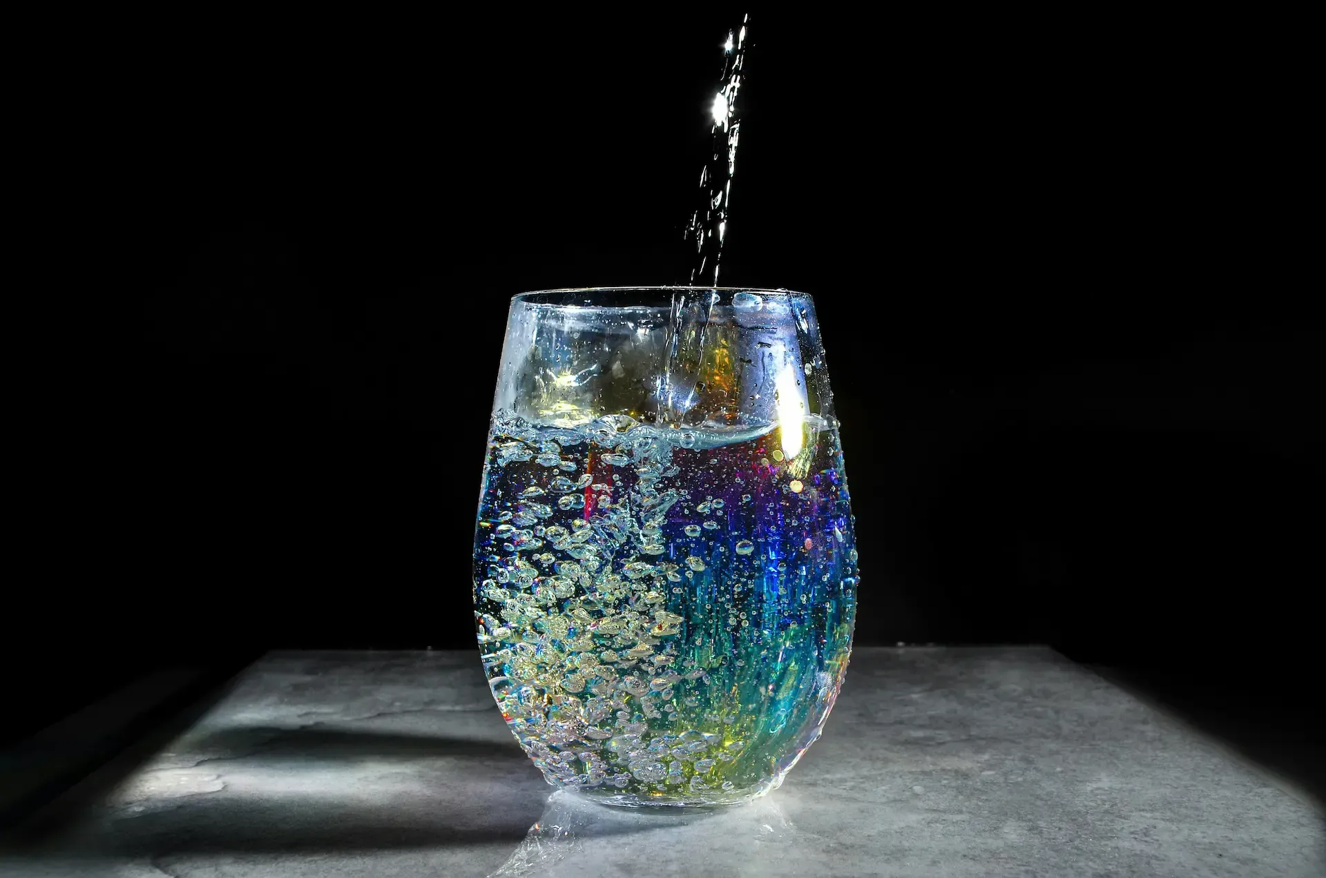 Water being poured into a glass